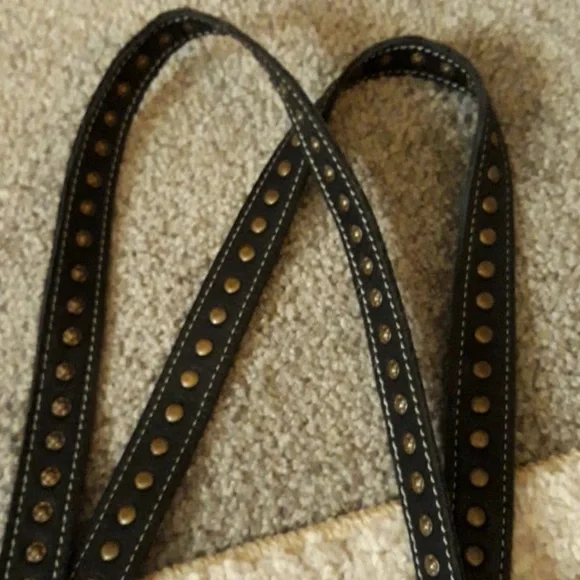 Latico Black Leather Studded Tote Bag
